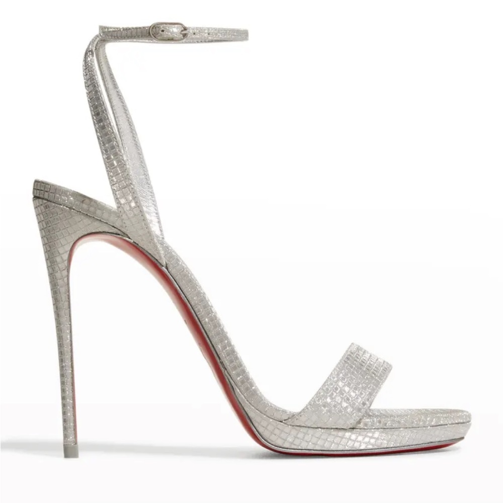 CHRISTIAN LOUBOUTIN Loubi Queen Metallic Red Sole Sandals